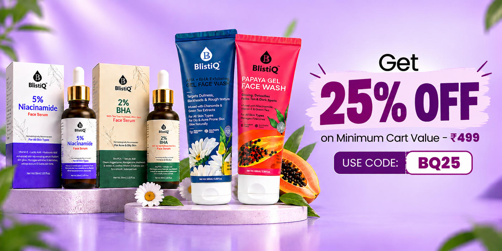 BlistiQ Skincare Glow Sale Banner